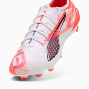 Chaussures de soccer à crampons pour terrain ferme ULTRA 5 ULTIMATE Homme, PUMA White-PUMA Black-Glowing Red, extralarge